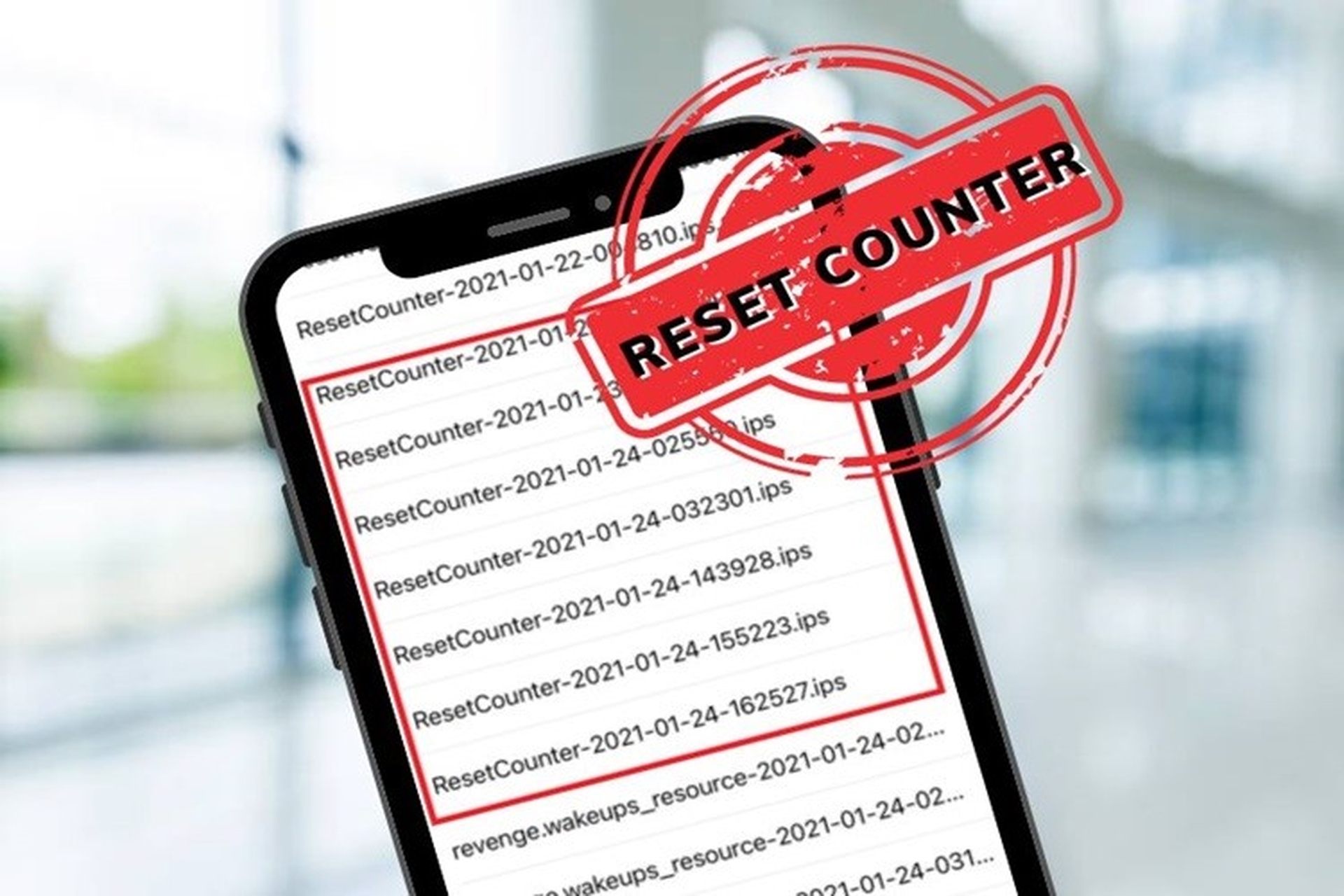 iPhone bị lỗi reset Counter